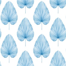 Grande Large Leaf Paperweave True Blue Wallpaper