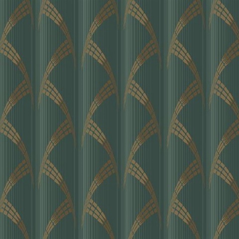 Goede CA1582 Wallpaper | Green Modern Art Deco Metropolis | 1920s Themed CT-06
