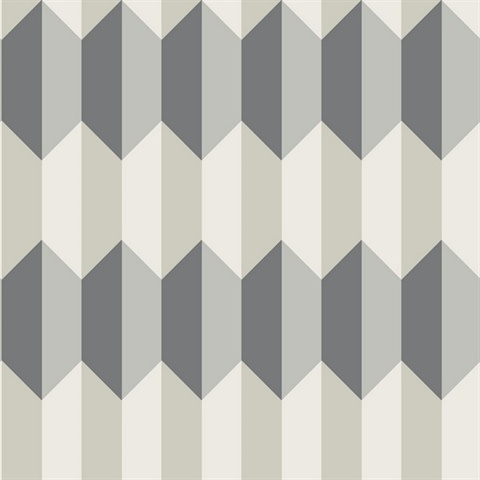 Grey & Taupe Charleston 3D Geometric Wallpaper