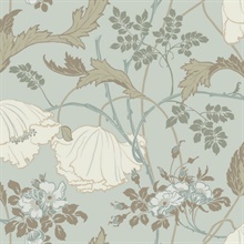 Gwendolyn Blue & Suede Wallpaper