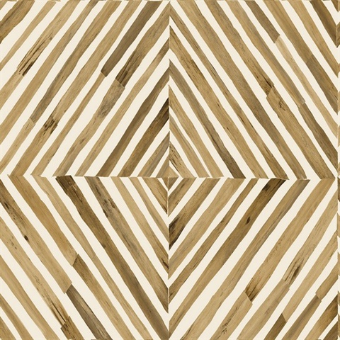 Havana Diamond Geometric Chestnut Wallpaper