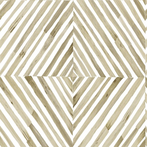 Havana Diamond Geometric Natural Grasscloth Tan Wallpaper