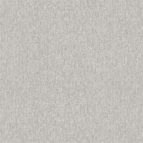 Herringbone Grey Faux Tweed Wallpaper