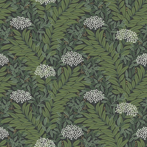 Highgrove Black Leaf Wallpaper