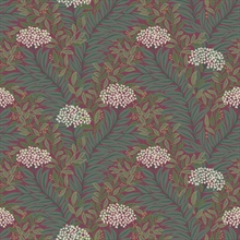 Highgrove Burgundy Leaf Wallpaper