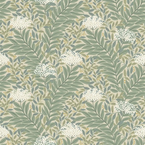 Highgrove Light Taupe Leaf Wallpaper