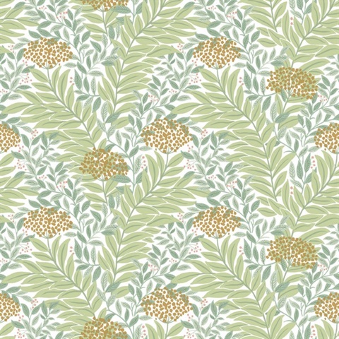 Highgrove White Leaf Wallpaper