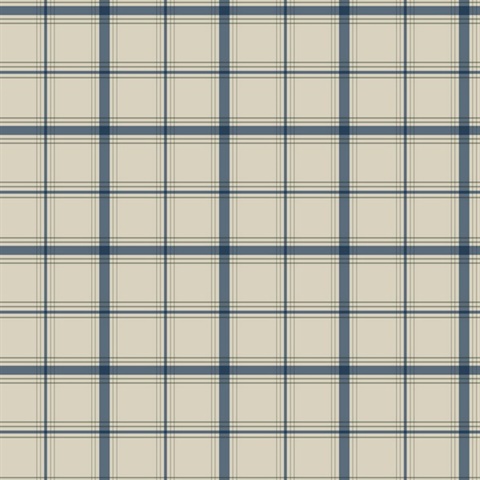 Hunter Blue Plaid Wallpaper