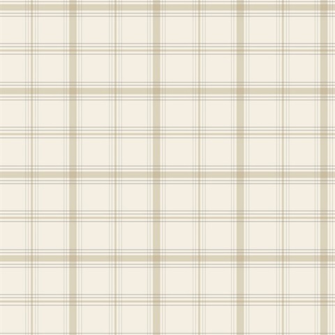 Hunter Neutral Plaid Wallpaper