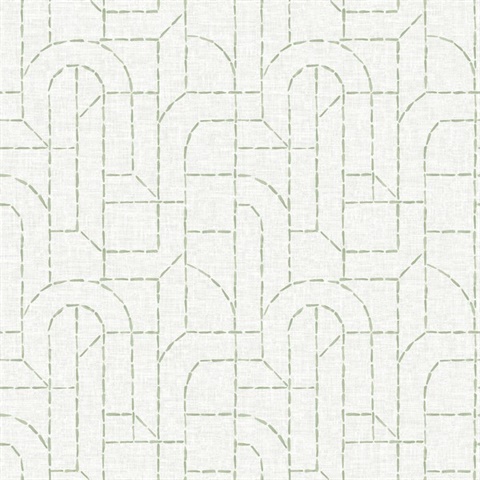 Integrity Light Green Arched Outlines Textured Wallpaper