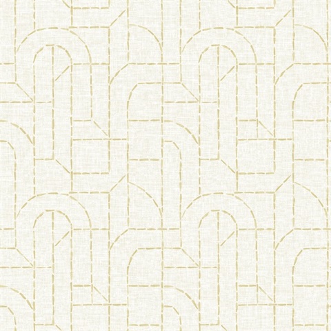 Integrity Yellow Arched Outlines Textured Wallpaper