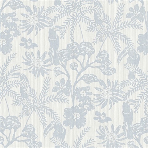 Jacaranda Light Blue Tropical Trail Textured Wallpaper