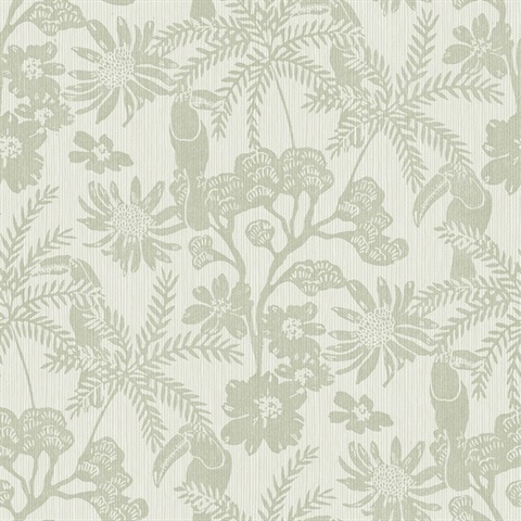 Jacaranda Sage Tropical Trail Textured Wallpaper