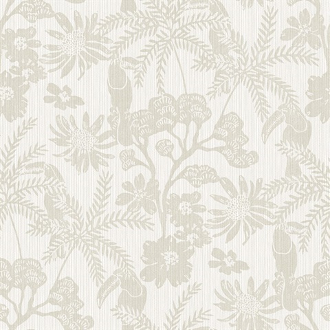 Jacaranda Taupe Tropical Trail Textured Wallpaper