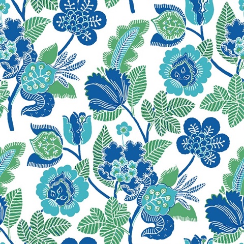 Jana Green Jacobean Floral Wallpaper