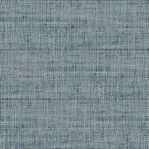 Kaya Turkish Blue Faux Basketweave Wallpaper