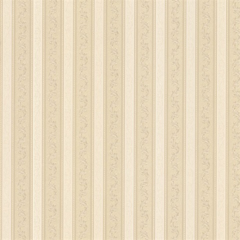 Kendra Beige Scrolling Stripe