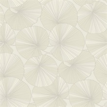 Layered Cream Lily Pads Wallpaper