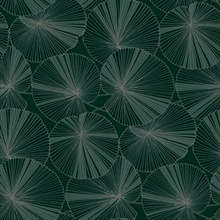 Layered Deep Green Lily Pads Wallpaper