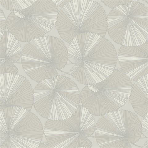 Layered Grey Lily Pads Wallpaper