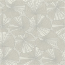 Layered Grey Lily Pads Wallpaper