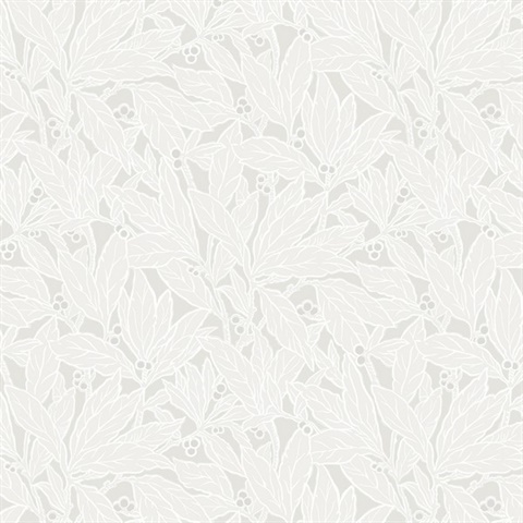 Leaf and Berry Off White Wallpaper