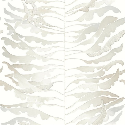 Leaf Column Neutral Wallpaper