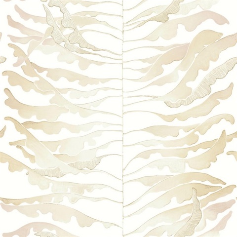 Leaf Column Taupe Wallpaper