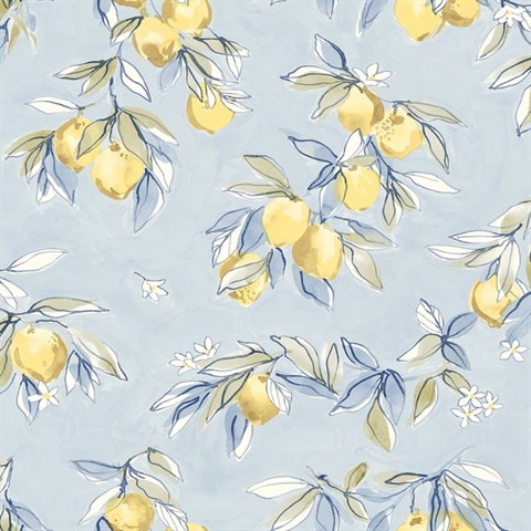 Lemonade Light Blue Citrus Fruit Wallpaper