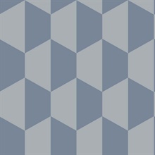 Lemuria Indigo Geometric Wallpaper