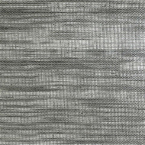 Lillian August Natural Grasscloth Slate Silver Wallpaper