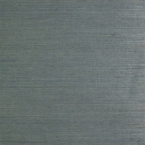 Lillian August Natural Grasscloth Smoky Aqua Wallpaper