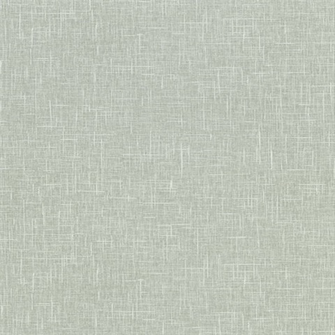 Linville Mint Green Faux Linen Wallpaper