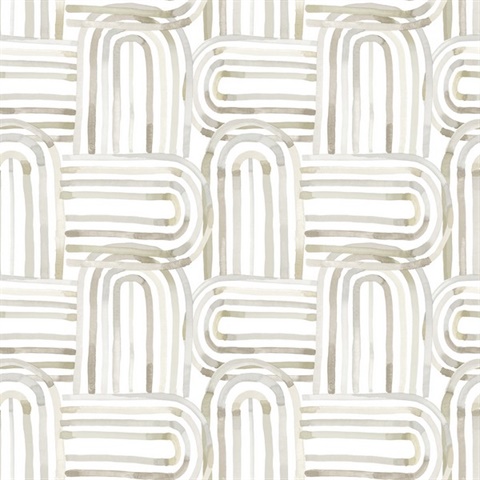 Lolly Beige Arches Wallpaper