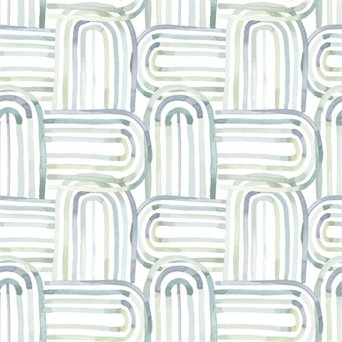 Lolly Teal Arches Wallpaper