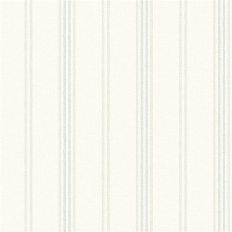 Lovage Aqua Linen Stripe Wallpaper