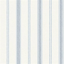 Lovage Blue Linen Stripe Wallpaper