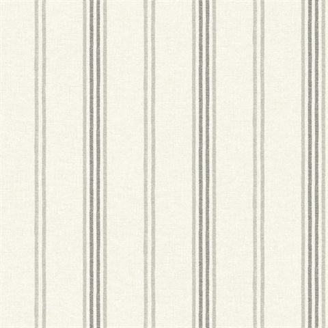 Lovage Charcoal Linen Stripe Wallpaper