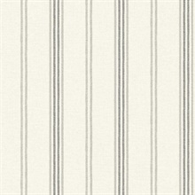 Lovage Charcoal Linen Stripe Wallpaper