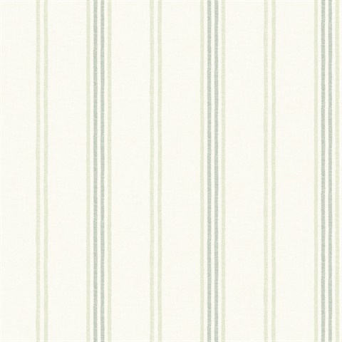 Lovage Green Linen Stripe Wallpaper