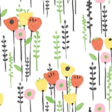 Mabel Yellow Floral Field Wallpaper