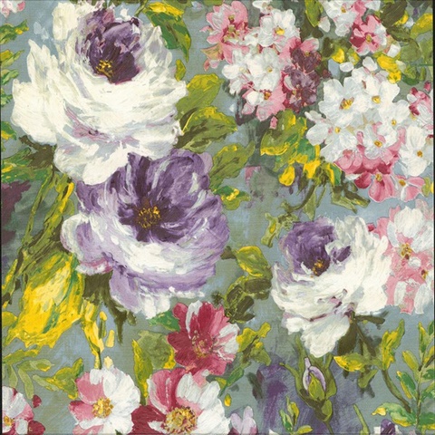 Macau Multicolor Painterly Floral Wallpaper