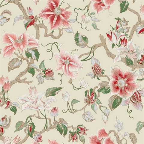 Marguerite Vine Cream Wallpaper