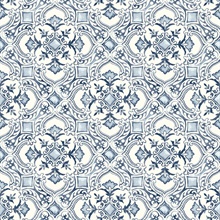 Marjoram Blue Floral Tile Wallpaper