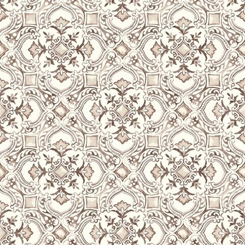 Marjoram Blush Floral Tile Wallpaper