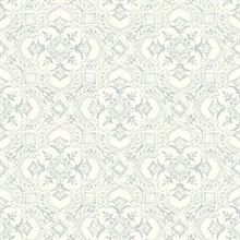 Marjoram Light Blue Floral Tile Wallpaper