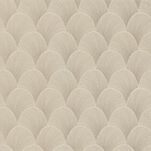 Metallic Beige Gold Scallop Textured Wallpaper