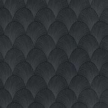 Metallic Black Scallop Textured Wallpaper