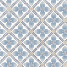 Mimi Blue Quilted Floral Peel & Stick Wallpaper