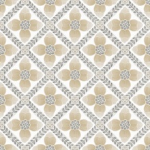 Mimi Neutral Quilted Floral Peel &amp; Stick Wallpaper